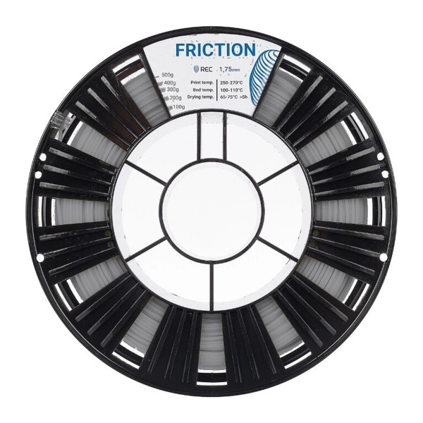 Пластик FRICTION (NYLON) REC для 3D принтера, 1,75 мм, серый, 0,5 кг